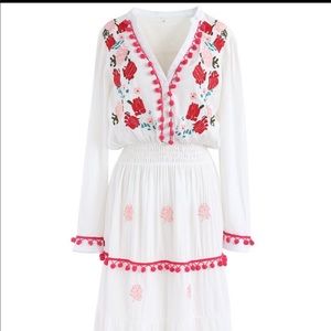 Chicwish Stay Romance Embroidered Maxi Dress